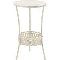Vidaxl – Table de bistro vintage ronde en métal 40x70 cm – Détails décoratifs – Panier de rangement – Pour espaces extérieurs