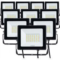 Lot de 10 projecteurs LED 50W IP65 extérieur Température de Couleur: Blanc neutre 4000K