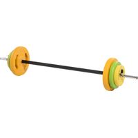 Barre de pesas 6 disques 1,5kg 2,5kg 5kg pour entraînement force bras 130x28x28 cm