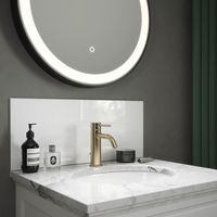 Splashback Ice White Glass Bathroom Backsplash 250mmx500mmx4mm