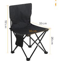 ALLIANDISblack Outdoor Foldable Chair Camping Chair with Side Pocket Picnic Oxford Cloth Chairs Portable Beach Fishing Chairs Outdoor Chair