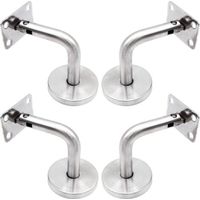 Supports de main courante muraux , support d'escalier en acier inoxydable poli avec base de recouvrement, support mural, garde-corps intérieur, garde-corps de grenier, support de couloir, lot