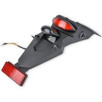 Universal 12V LED motorcycle fender and taillight with brake light and reflector, for motocross, sport motorcycles and pit bikes (smoke version)