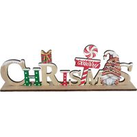 SCRITTA CHRISTMAS IN LEGNO 30X11CM GIOCOPLAST DECORAZIONE NATALIZIA