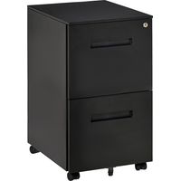 Vinsetto Mobile File Cabinet Home Filing Furniture with Adjustable Partition, Lock Black