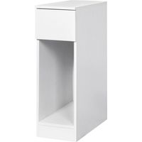 Levede Bedside Table Cabinet Narrow Slim Side Cabinet White Drawer Open Shelf