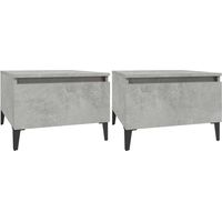 Set di 2 tavolini con cassetto 50 x 46 x 35 cm MDF grigio DEC032636