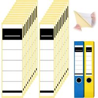 120 Pieces Strong Adhesive Binder Labels 5.5 x 19 cm and 3.5 x 19 cm Spine Labels for Office School File Organization (White)
