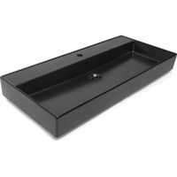 SAT Infinitio 100,4x46,5 cm lavabo negro mate con grifo central (SATINF10046BKM)
