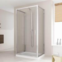 Box Doccia 3 Lati 90x80x90 cm 1 Anta Battente in Cristallo Trasparente 6mm H198 Fosterberg Aalborg Trio