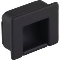 Pamar Muschelgriff Nera, Möbelgriff Schubladengriff Einlassgriff + einfache Montage, Zinkdruckguss schwarz matt, Breite 44 mm, Höhe 35 mm, Einlasstiefe 14 mm