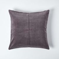 HOMESCAPES Housse de coussin en velours Gris foncé, 60 x 60 cm
