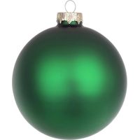 Palline per albero di Natale in vetro decorate color Verde Allegro Opaco -4 sfere da 10 cm