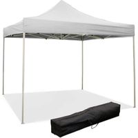 gazebo richiudibile pieghevole riviera in tessuto impermeabile e anti uv bianco 3x3 m