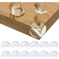 Protections d'angle pour table UlisemBaby, protections d'angle pour bureau, berceau, cheminée, table, coins et bords, souples et sûres, rondes, lot de 12, transparentes