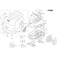 ORIGINAL STIGA modèles A3000 robot tondeuse boîtier inférieur 322110180/0