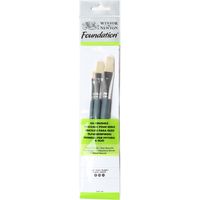 Winsor&Newton - Foundation 3 Pennelli Olio - Flat 4,10,14