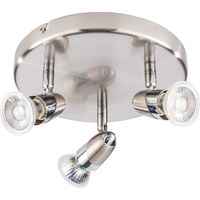 Litecraft Ronja Spotlight Plate Adjustable 3 Light With LED Bulbs - Chrome
