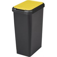 Tontarelli Touch&lift Abfalleimer 45 Liter Einheit schwarz mit gelbem Deckel