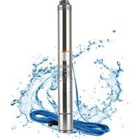 TolleTour Pompe de puits 750W Pompe Immergée pour Puits Profond, 4000 L/h, Hauteur 67 m, Câble 20 m, Pompe de Puits en Inox