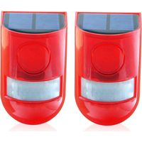 Sensore di movimento impermeabile a 6 LED, allarme sonoro, luce stroboscopica lampeggiante ad energia solare, sistema di allarme di sicurezza con sirena da 110 dB per esterni, giardino, casa (2 pezzi)