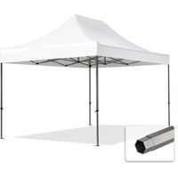 TOOLPORT Faltzelt Partyzelt 3x4,5m - ohne Seitenteile PROFESSIONAL Dach 100% WASSERDICHT Faltpavillon Pavillon weiß