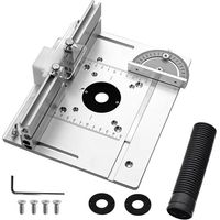 Lot de 3 plaques d'insertion pour table de fraisage, alliage d'aluminium, pour toupies, plaque d'insertion pour table de toupie, outil de gravure pour plaque de fraisage argentée avec guide d'onglet