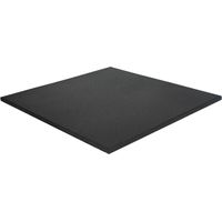 Dalle de sport en caoutchouc 100x100cm 30mm - Grain fin - Noir