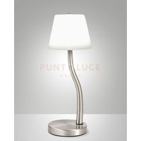 IBLA LAMPADA DA TAVOLO NICHEL SATINATO A LED 3000K - 9W - 750 lm DIMMERABILE IN METALLO E VETRO