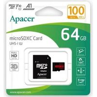 Tarjeta de Memoria Apacer 64GB XC UHS 1 con Adaptador/ Clase 10/ 100MBs