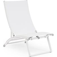 Poltrona lounge reclinable Taylor blanca de aluminio y textilene 53 x 166,5 x 90 cm