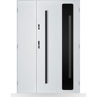 Porte d'entrée double Isidore - 130-140-150x208cm - Couleur: Blanc - Poussant: Droit - Dimensions: 100x40
