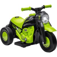 Moto Eléctrica para Niños de +2 Años con Función de Soplar Burbujas Faros Música Velocidad 3 km/h Carga 30 kg Verde