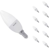 Pack de 10 - Ampoule LED E14 8W 220V C37 180° - Blanc Froid 6000K - 8000K - SILAMP