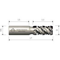 MTEC034.45 - FRAISE HÉLICOÏDALE EN DIAMANT Z2+2 ANGLE AXIAL 45° CORPS EN ACIER PCD H4, 5 mm - MOBILTECNICA _ .45_D25 | LU 53 | DS25 | LT118 | Z(2+2)(22+1DIA) | AX45° | DR | H4,5