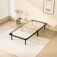 Teeno – Sommier 90x190cm à lattes en bois – 16 lattes – 6 pieds en acier renforcé – Montage rapide – Pour adulte