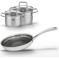 Lot Poêle 28cm & 2 Faitouts 14/12cm Elo Relief Evolution