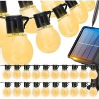 Guirlande solaire 5 m, 20 ampoules, pour balcon, guirlande lumineuse à boules