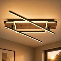 Wohnzimmerlampe Deckenleuchte Deckenlampe LED Holzoptik Dreh-Schwenkbar L 120 cm