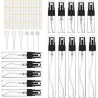 vaporisateur parfum rechargeable 15pcs, vaporisateur parfum voyage Spray Verre pour Échantillon de Parfums, Vaporisateurs Cosmétiques,(3ml,5ml,10ml) Noir