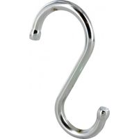 Gancho de credenza, H.70mm, l.4mm, acero cromado, 3 uds.