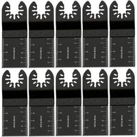 Lame doutil multifonction Lames de Scie Oscillantes pour Métal/Bois, 10 PCS Outil Multifonction Saw Blades Accessoires Kit de 34mm, Accessoires d'outils en Acier au Carbone, pour Bosch Fein - Noir-RAP