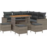 Maison Exclusive - Set Divano da Giardino con cuscino 10 pcs Grigio polyrattan