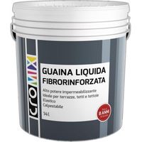 GUAINA LIQUIDA FIBRORINFORZATA IMPERMEALIZZANTE GRIGIA PER ESTERNO 14 LT CROMIX
