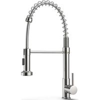 Spring Kitchen Faucet with Pull Out Sprayer, 360° Swivel Kitchen Faucet, Pull Out Sprayer 2 Spray Modes, Copper Alloy Kitchen Faucet