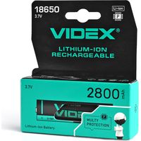 1 batterie lithium-ion Videx 3,7 V 2800 mAh 18650-P sécurisée