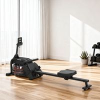 Vogatore ad acqua, vogatore da interno con serbatoio dell'acqua regolabile da 6 a 11 litri, schermo LCD, supporto per tablet, 170x46x77 cm, nero
