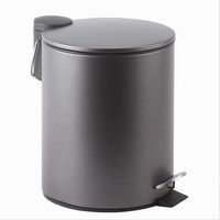Pattumiera Acciaio Pedale 3 Lt Bidone Cestino Spazzatura Bagno Casa Grigio 87451