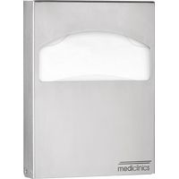 MEDICLINICS DCA100CS Dispensador de Papel de Cubreasientos AISI 304 Satinado para Inodoro Adosar a la Pared - ref: DCA100CS