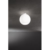 Plafonnier en Verre Blanc Collection Moderne, Structure en Métal et Aluminium Peint, Douille E27, Diamètre 30cm, IP20 - Luminaire Perenz Design